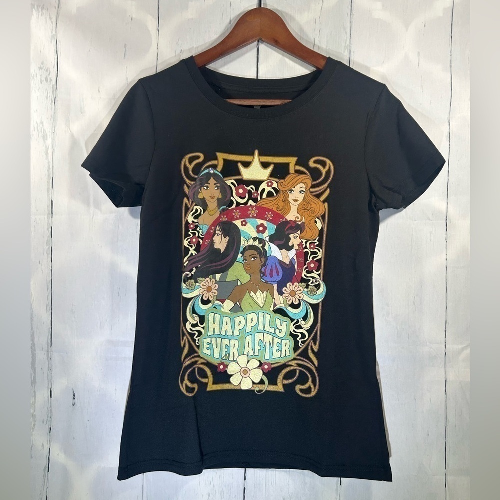 Disney Princess Girls Short Sleeve Graphic Walt Disney Character T Shirt Sz L